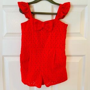 Janie and Jack Coral Red Pink Romper 3T